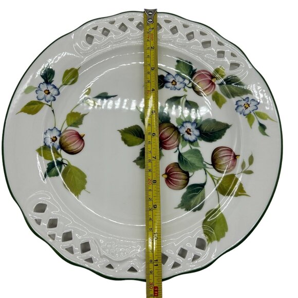 Brunelli Italy Tiffany Victorian Lattice Edge Dinner Plate 11.5 Gooseberry Fruit - Picture 13 of 14